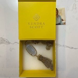 Rayne Gold Long Pendant Necklace In Gray